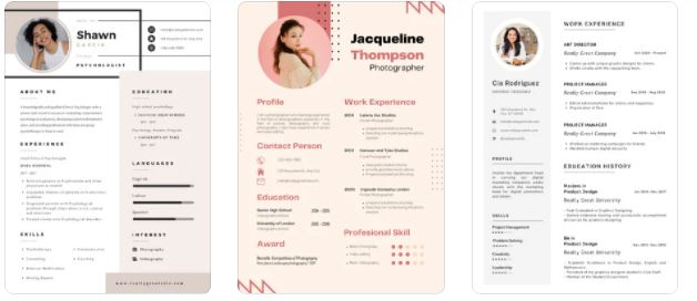 canva work from home resume